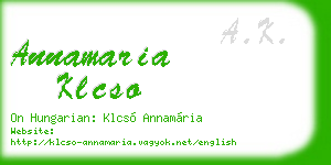 annamaria klcso business card